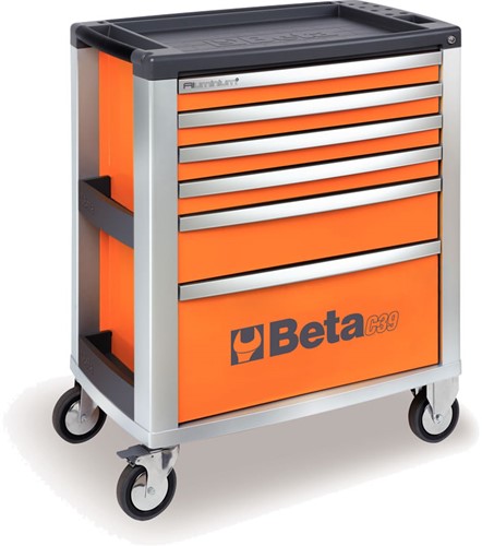 Beta C39/6 Oranje Gereedschapswagen, met zes laden - 039000031