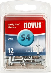 Novus Blindklinknagel S4 X 12mm, Staal S4 | 20 stuks - 045-0037 045-0037