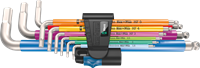 Wera 3950/9 Hex-Plus Multicolour HF Stainless 1 stiftsleutelset | metrisch | RVS | met vasthoudfunctie | 9-delig - 05022699001