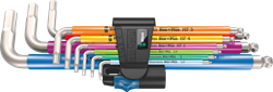 Wera 3950/9 Hex-Plus Multicolour HF Stainless 1 stiftsleutelset | metrisch | RVS | met vasthoudfunctie | 9-delig - 05022699001