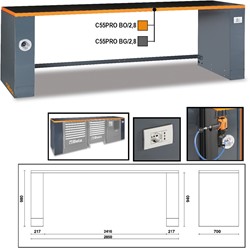 Beta 2.8-m-lange werkbank, voor werkplaatscombinaties C55PRO BG/2,8 - 055000283
