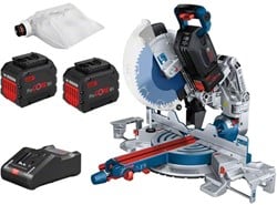 Bosch Blauw GCM 18V-305 GDC Professional Accukap- en verstekzaag BITURBO | met 2 x 12,0 Ah accu - 0601B43001
