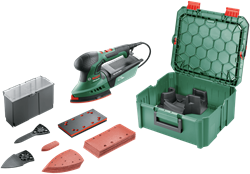 Bosch Groen PSM 200 AES | Multischuurmachine + SystemBox | 200W | Incl. accessoires - 06033B6002