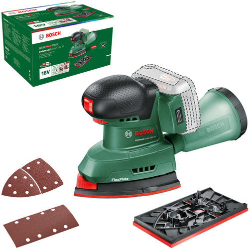 Bosch Groen UniversalSander 18V-10 BT Accumultischuurmachine | 18V | Zonder accu en lader - 06033E3100
