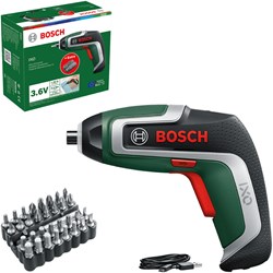 Bosch Groen Accuschroevendraaier IXO 7 Bit Set (Geïntegreerde accu 3,6V 2,0 Ah, Micro-USB-oplaadkabel, magnetische bithouder, 32-delige bit set) - 06039E000B