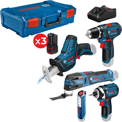 Bosch Blauw 5-delig Accu Toolkit | 12V | GSR+GDR+GOP+GSA+GLI | 3x 2,0 Ah | Lader GAL 12 V-40 - 0615990N1D