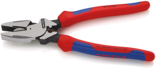Knipex Kracht-kombitang "Lineman's Pliers" Amerikaans model | Meer-componentengrepen | Zwart geatramenteerd | Lengte 240 mm | Zelfbedieningskaart/blister - 09 12 240 SB-2