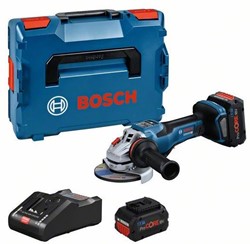 Bosch Blauw GWS 18V-15 PSC Accu Haakse slijper | BITURBO | 125 mm | 2 x 8,0 Ah ProCORE accu + snellader | In L-Boxx - 06019H6B01
