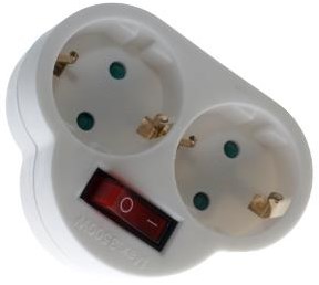 Enzo Randaarde stekkeradapter dubbel schakelaar 6140885