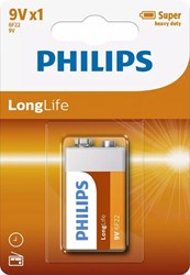 Philips Philips Longlife 9V batterij 6F22 blister 1 - 3111025