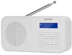 Denver Radio DAB+ 230v of batterij + dual wekfunctie wit - 8140320