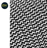 EDM Omsponnen snoer 2x0,75qmm zwart/wit 5m