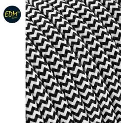 EDM Omsponnen snoer 2x0,75qmm zwart/wit 5m
