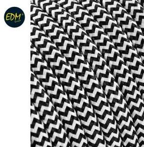 EDM Omsponnen snoer 2x0,75qmm zwart/wit 5m