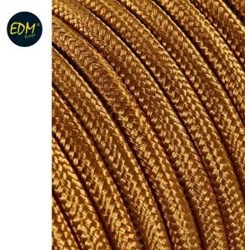 EDM Omsponnen snoer 2x0,75qmm goud 5m