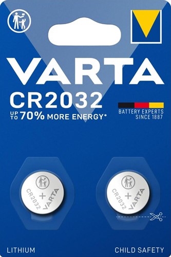 Varta cr2032 lithium knoopcel batterij 3v blister(2) - 3240362 afbeelding