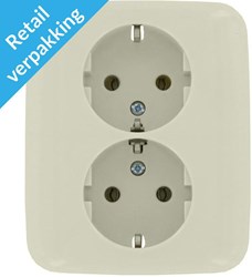 Busch Jaeger CREME inbouw stopcontact RA dubbel - 4695010