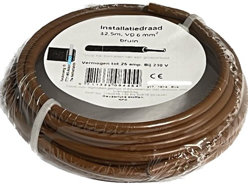 Enzo Vd-draad 6mm2 bruin 2,5m