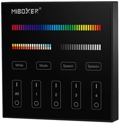 MiBoxer RGB-CCT draadloze opbouw schakelaar 2.4G 4-zones zwart - LED0232