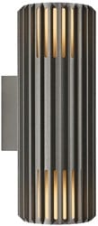 Nordlux Wandlamp Aludra rond dubbel 2x E27 zilver antraciet IP54 - 4800944