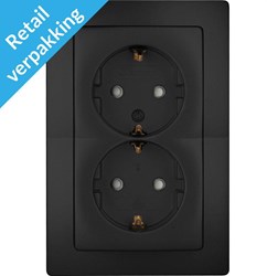 Kopp Paris mat zwart inbouw stopcontact RA dubbel - 4625320