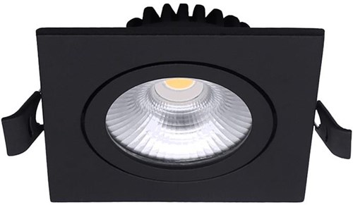LED inbouwspot 6W 2700K 85mm 60gr vierkant verstelbaar zwart - LED4615