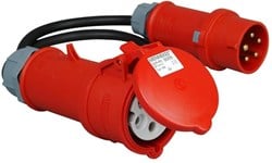 Kopp CEE verloopsnoer 5P/16A/400V met fasewisselaar naar 5P/32A contra - 6316150