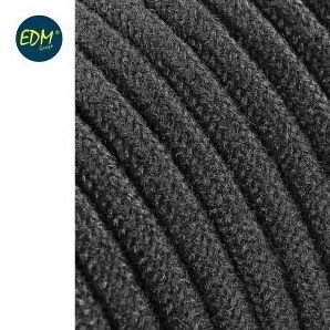 EDM Omsponnen snoer 2x0,75qmm zwart 25m
