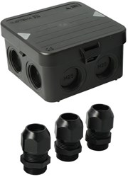 Enzo Kabeldoos Attema AK1 | + 3 wartels M25 IP65 zwart - 4034023