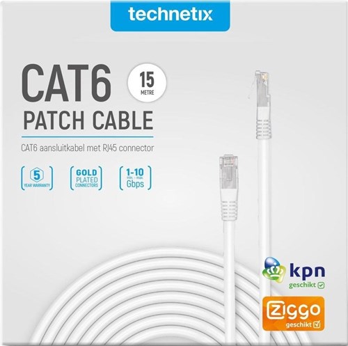 Enzo patchkabel | utp | cat6 | 15m | wit - 2077025 afbeelding