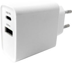 Gembird USB + USB-C snellader 20W wit - A9540151