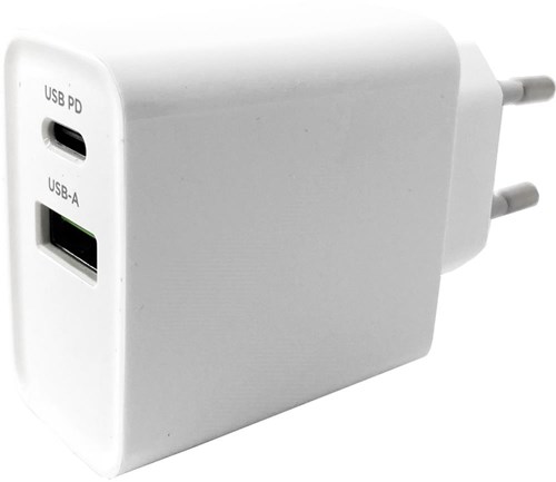 Gembird USB + USB-C snellader 20W wit - A9540151