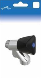 Stroomlijn Wasmachinekr.met knop zwart+terugslag - 6600285