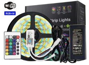 LED strip flex SET 5m 5050 12V IP65 RGBW WiFi compleet - LED1091