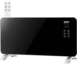 EDM Convectorkachel glasplaat 2000W zwart - 8676036