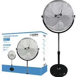 EDM Statiefventilator 50cm draaiend 120W chroom/zwart - 8652592