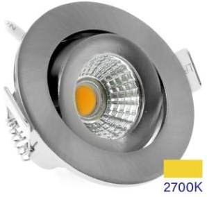 EcoDim LED inbouwspot 5W 2700K 62mm 60gr rond verstelbaar geschuurd staal - LED4840