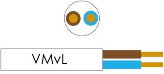 Enzo kabel vmvs rond 2x0,75 qmm kleur wit - 1227100 afbeelding