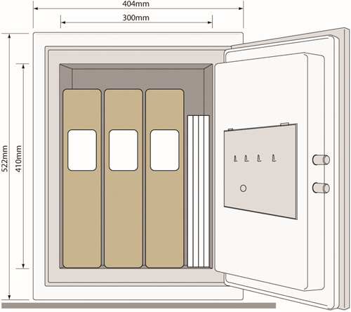 Yale YFM/520/FG2 Yale Brandwerende documentkluis | extra large | electronisch | 522x404x440mm | 55,0kg - 10031265-2