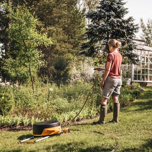 Fiskars Automatische Slanghaspel XL met Wielen | incl. 20 m Tuinslang – 1067548-3