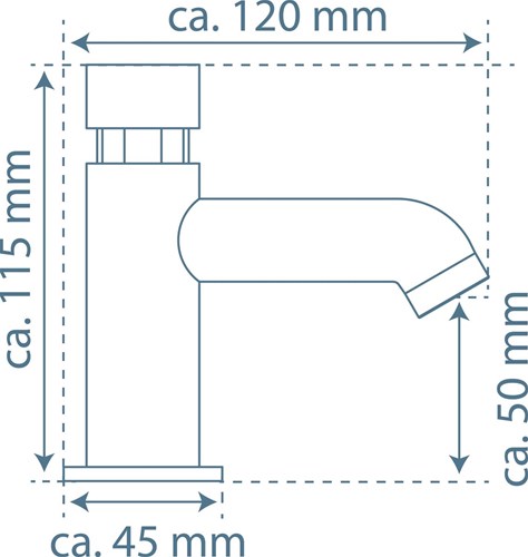 Schutte LIMA zelfsluitende fonteinkraan | chroom - 46951-2