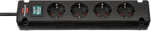 Brennenstuhl bremounta stekkerdoos 4-voudig zwart 1,5m h05vv-f 3g1,5| per 4 - 1150650114 afbeelding