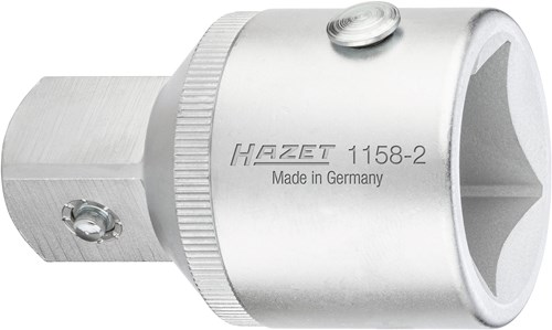 HAZET Verloopstuk 1158-2 · 1 inch (25 mm) vierkant hol · 3/4 inch (20 mm) vierkant massief · Lengte: 70 mm