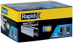 Rapid Nr. 36 kabelnieten 10 mm, 5x1.000 stuks - 11884410 - 11884410