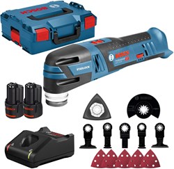 Bosch Blauw GOP 12V-28 | 12V | Li-Ion | Accu multitool | set | 2x 3.0Ah accu | 12 delige accessoireset | L-Boxx - 06018B5006