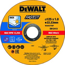 DeWalt Accessoires Doorslijpschijf Metaal 125x1x22,2mm 100 stuks - DT20540-QZ
