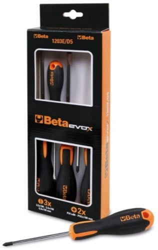 Beta 1203E/D8 Set van Evox schroevendraaiers PH/Sleuf | 8-delig - 012031008-2