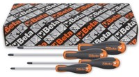 Beta 1209E/PZ-S4 4-delig set Evox schroevendraaiers voor Pozidriv®-Supadriv® kruiskop schroeven | verchroomd | tips gebruneerd - 012091204 - 012091204