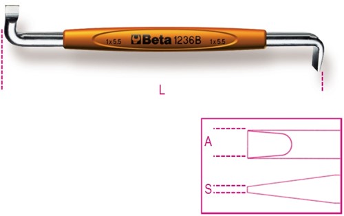 Beta Haakse schroevendraaiers voor sleufschroeven 1236B 1X5,5 - 012360202
