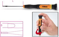 Beta Micro-schroevendraaiers voor sleufschroeven 1257LP 3,0 - 012570030